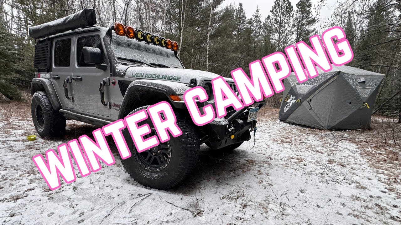 Зимний кемпинг с дизельным обогревателем, палаткой Clam Thermal Tent Hub и Jeep Rubicon