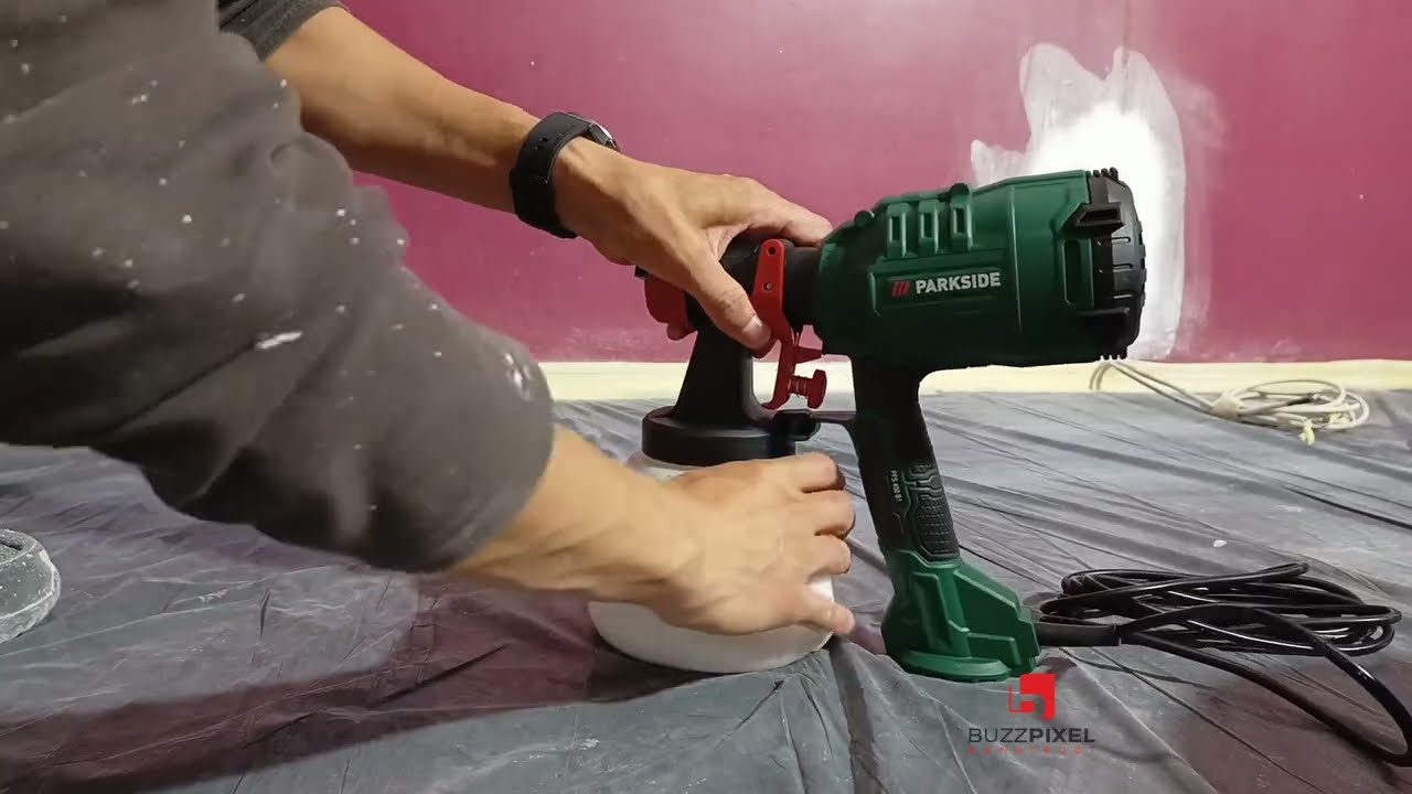 Primer with Parkside Paint Spray Gun  PFS 450 B1. #parkside #tools