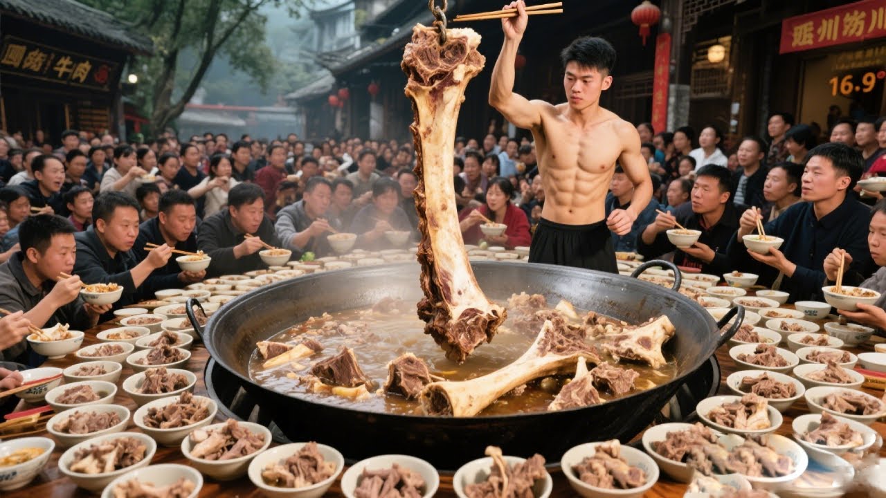 Chàng trai Lệ Sơn bán bò hấp Lệ Sơn｜Xương bò miễn phí ăn tự do, độc nhất tại Lệ Sơn!