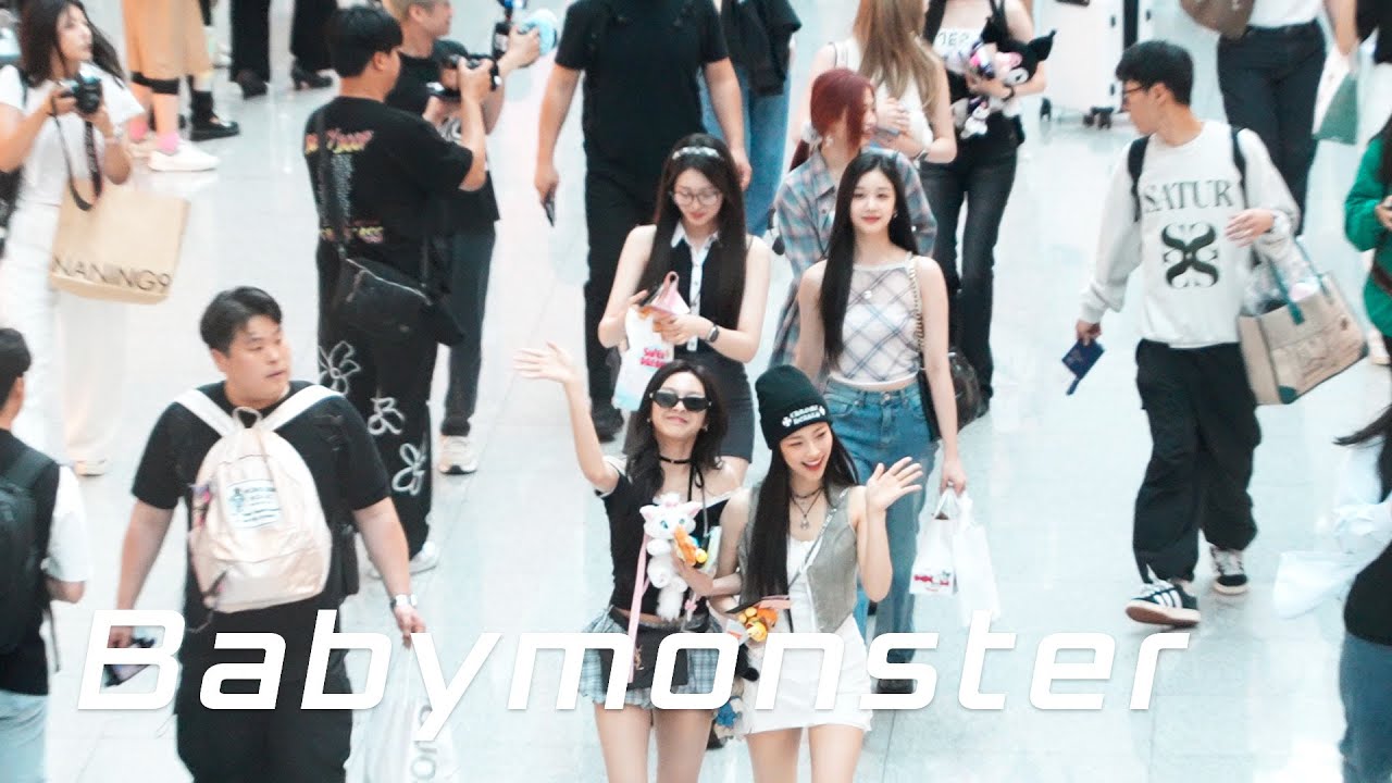 inside the airport babymonster 즐거운 출국길 베이비몬스터 departure for singapore 4K 240614
