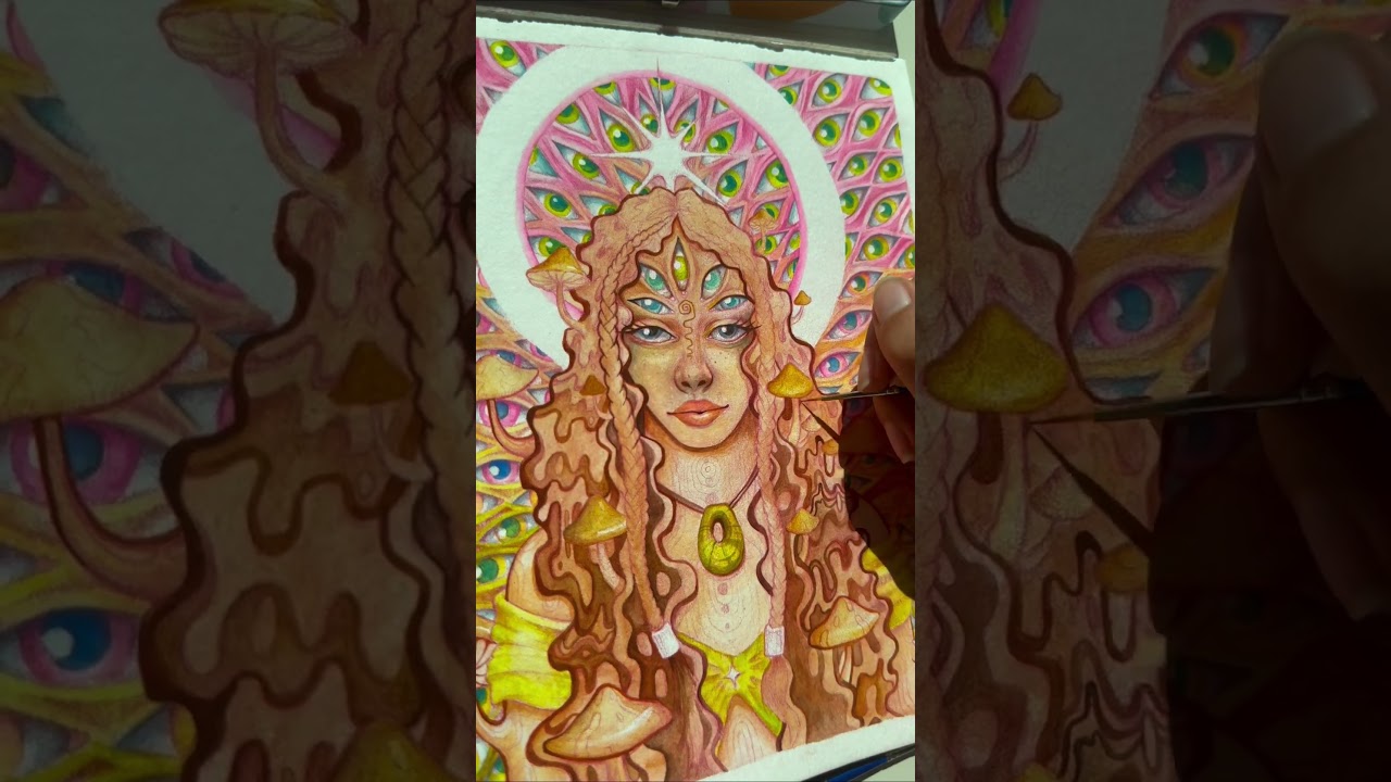 watercolor with me 🌸🐉 #art #watercolor #artist #visionaryart