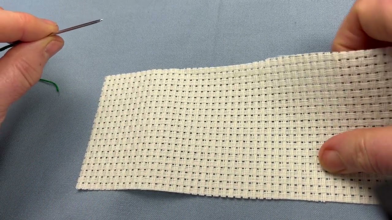 Learning backstitch on Binca (left-handed Instruction)