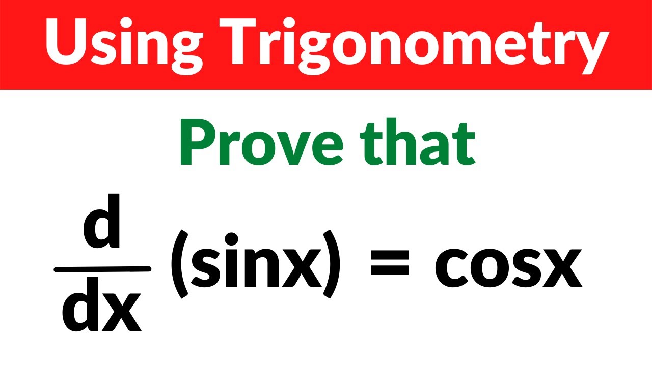Derivative of sinx Proof | Differentiation of sinx is cosx Proof