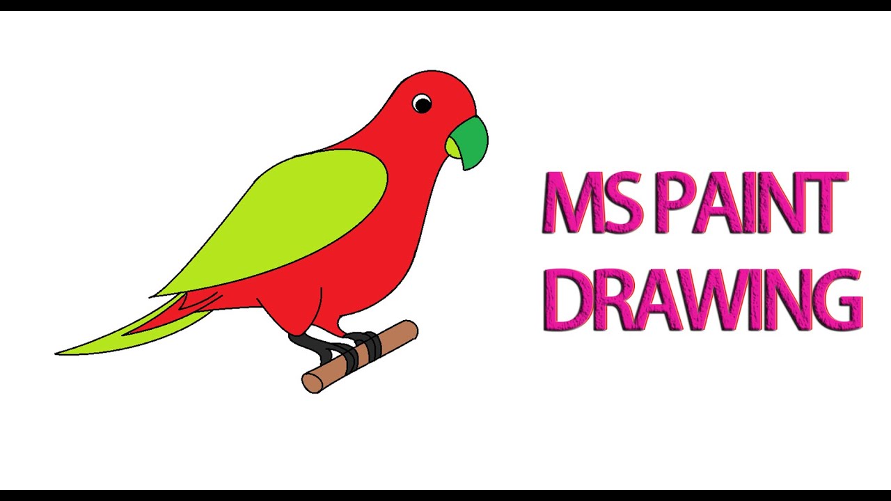 How to draw a Parrot in MS Paint #drawing #art #easydrawing #howtodraw #parrot #parrotdrawing #