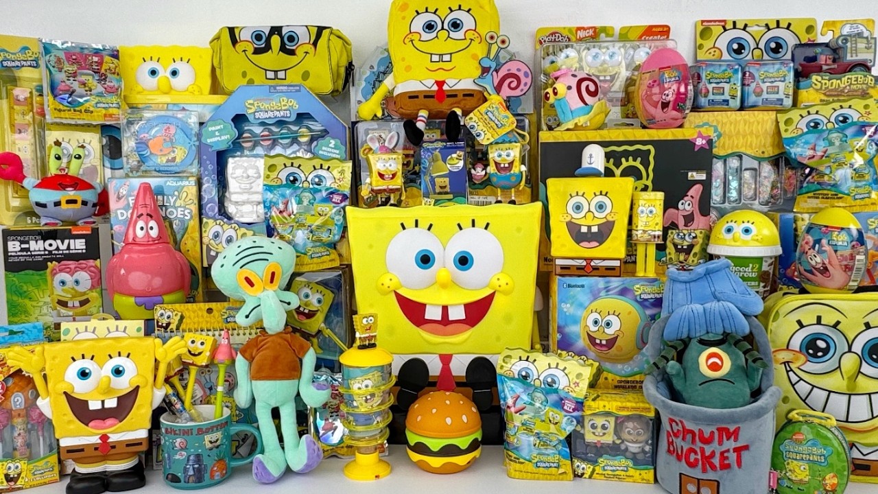 ASMR GIANT SpongeBob SquarePants Oddly Satisfying Collector's Toy Unboxing |  No Talking | DIY