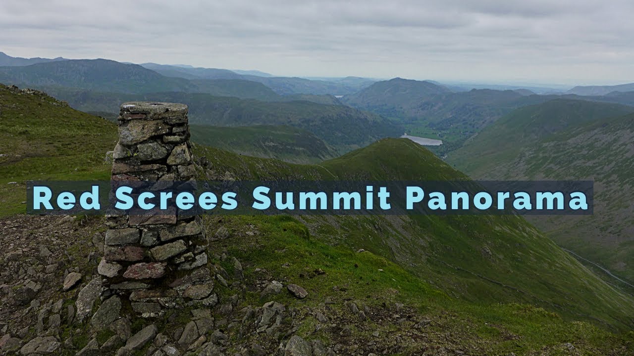 Red Screes - Fully Labelled Summit View Panorama - Lake District Walks & Hiking