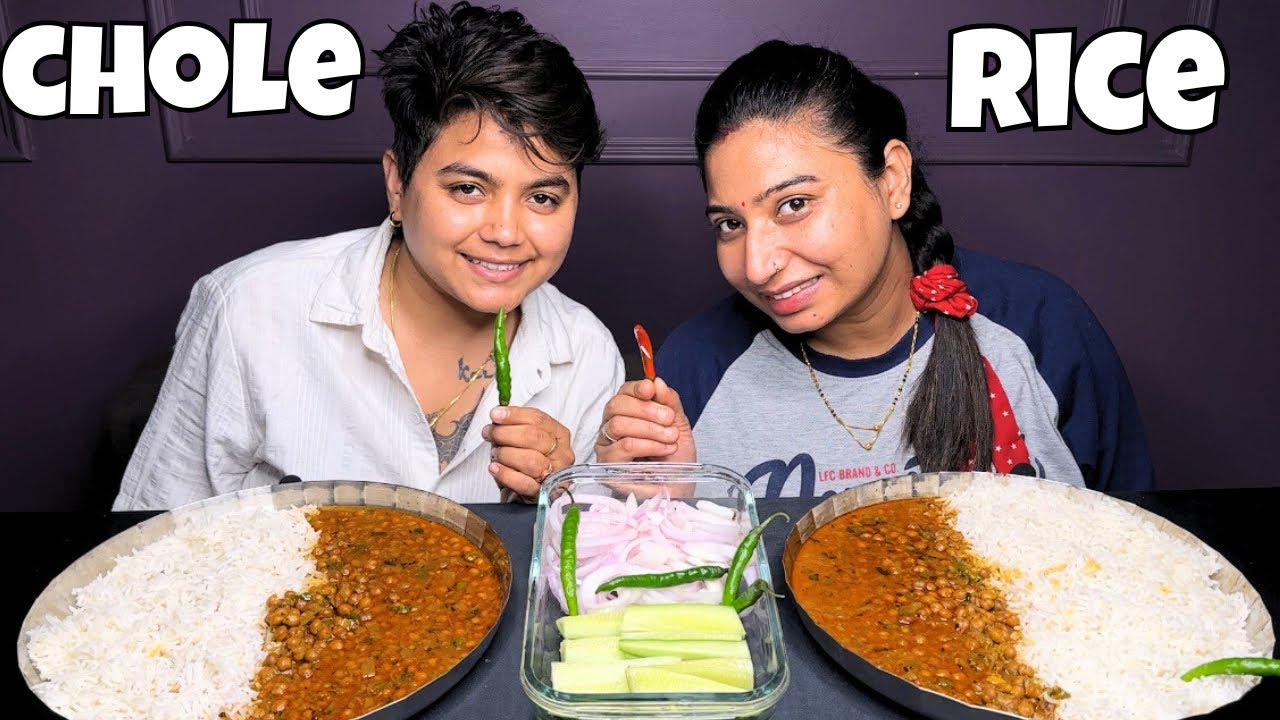 ASMR Eating Spicy Chole Chawal | @YashalsMukbang