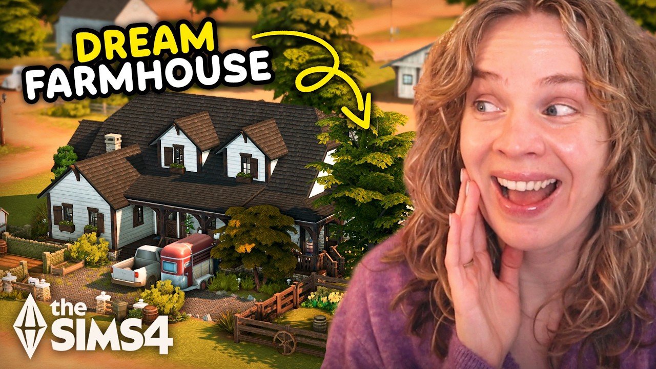 I accidentally built the FARMHOUSE of my *dreams* in The Sims 4