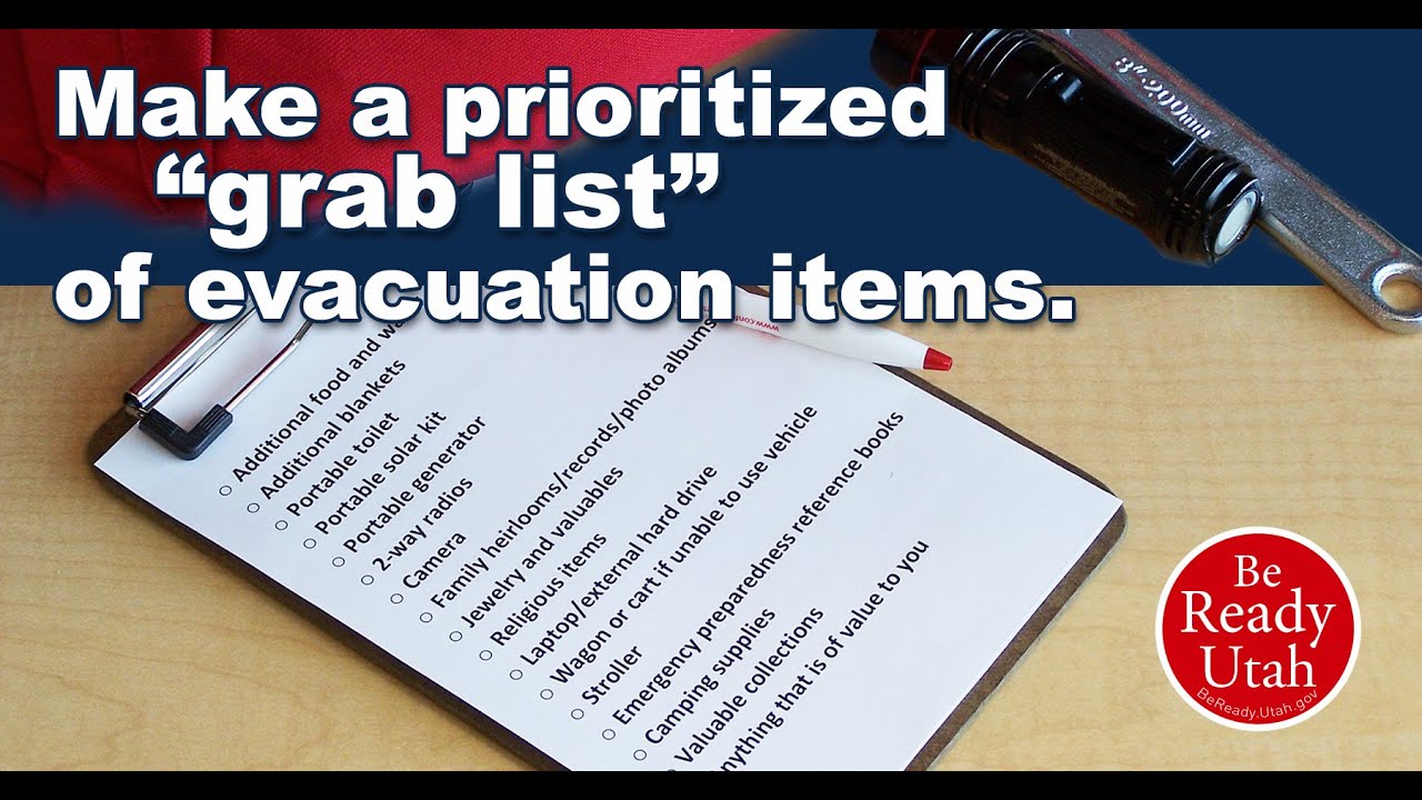 The Be Ready Buzz 39 Prioritized Evacuation Grab List