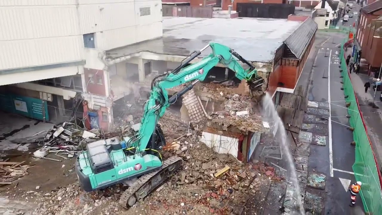 Another day of full on demolition destruction derby at Anglia Square Shopping Centre in Norwich 