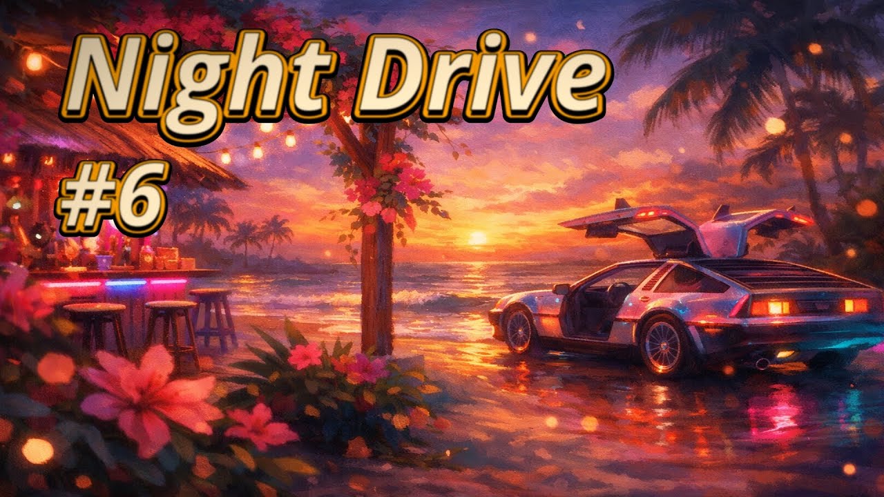 Night Drive #6 – Neon Beach Bar | Endless Synthwave Highway