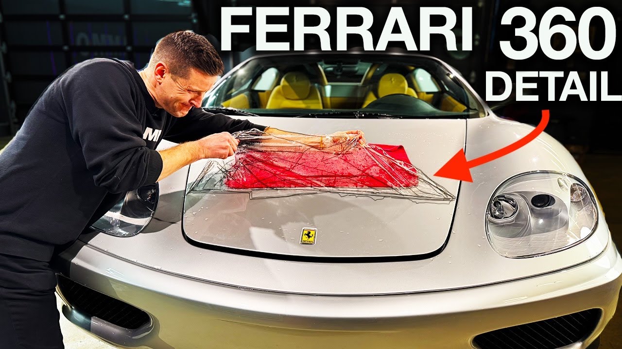 Ferrari 360 First Wash! Removing Old PPF Without Destroying Paint!