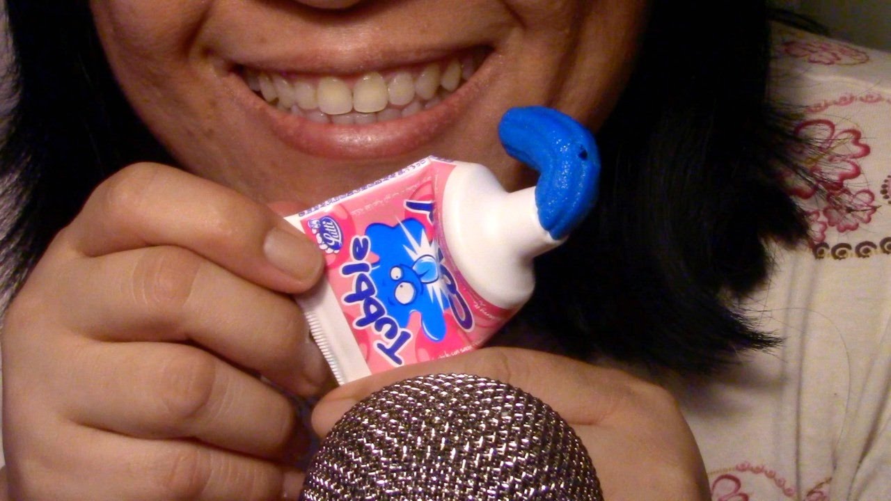 ASMR Chewing Raspberry Toothpaste Tubble Gum Fifty Shades Darker ScorpioAnnYT