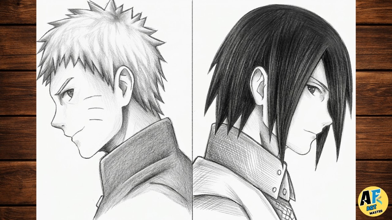 How to draw naruto vs sasuke | cute anime boy drawing tutorial | Easy Anime drawing for beginners