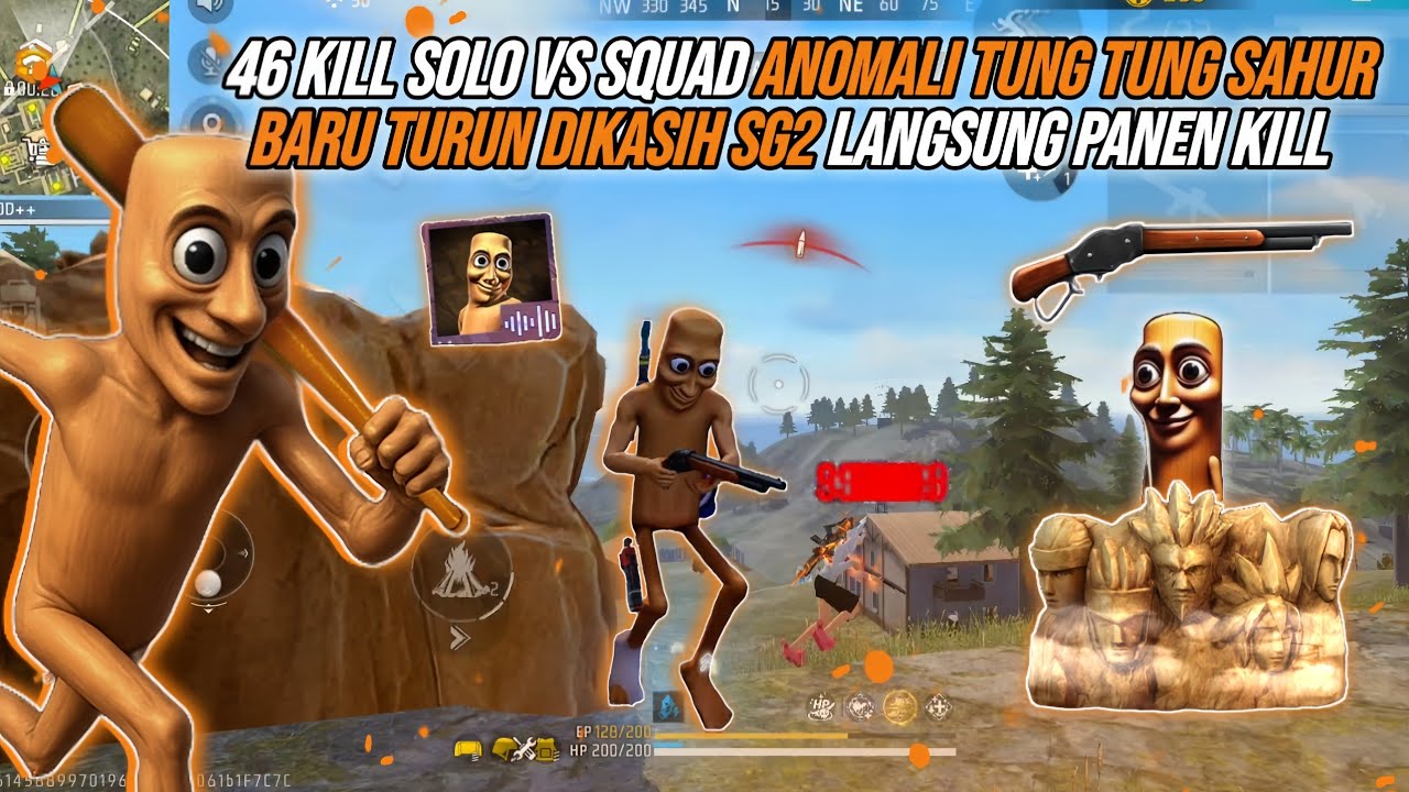 46 KILL SOLO VS SQUAD ANOMALI TUNG TUNG SAHUR !!! PANEN KILL HEADSHOT PAKE SG2 KAYUU 🔥🔥🔥