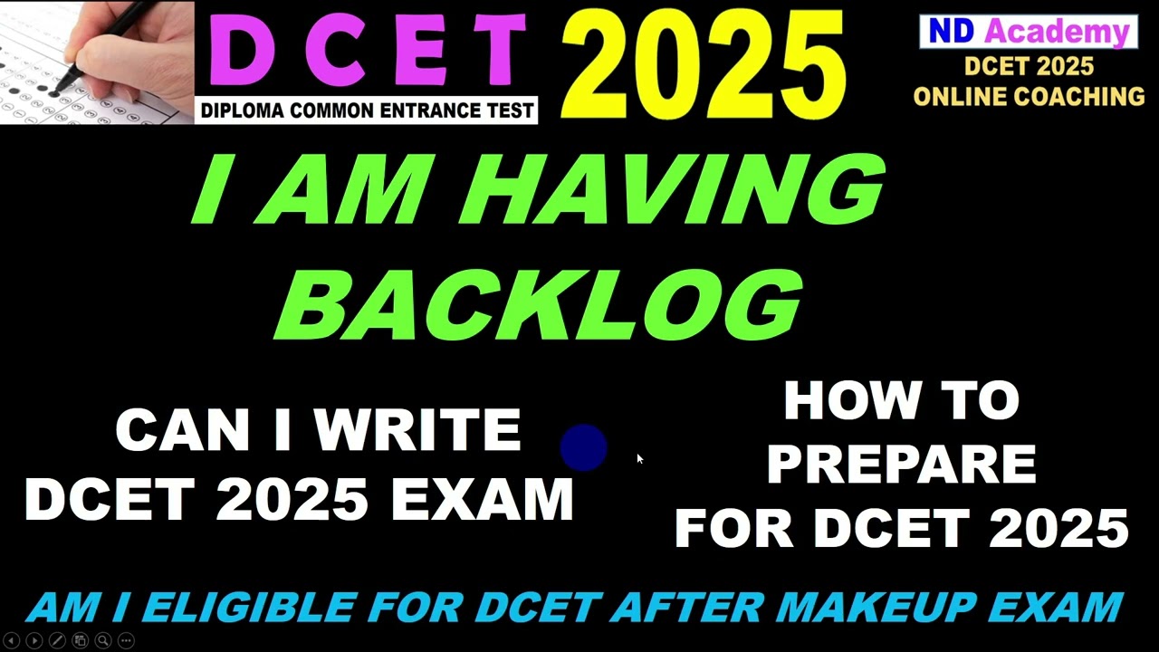 I got Backlog Can i Write DCET 2025 Exam!!! |2025 MAKE UP Exam Information #diplomaresult #dcet