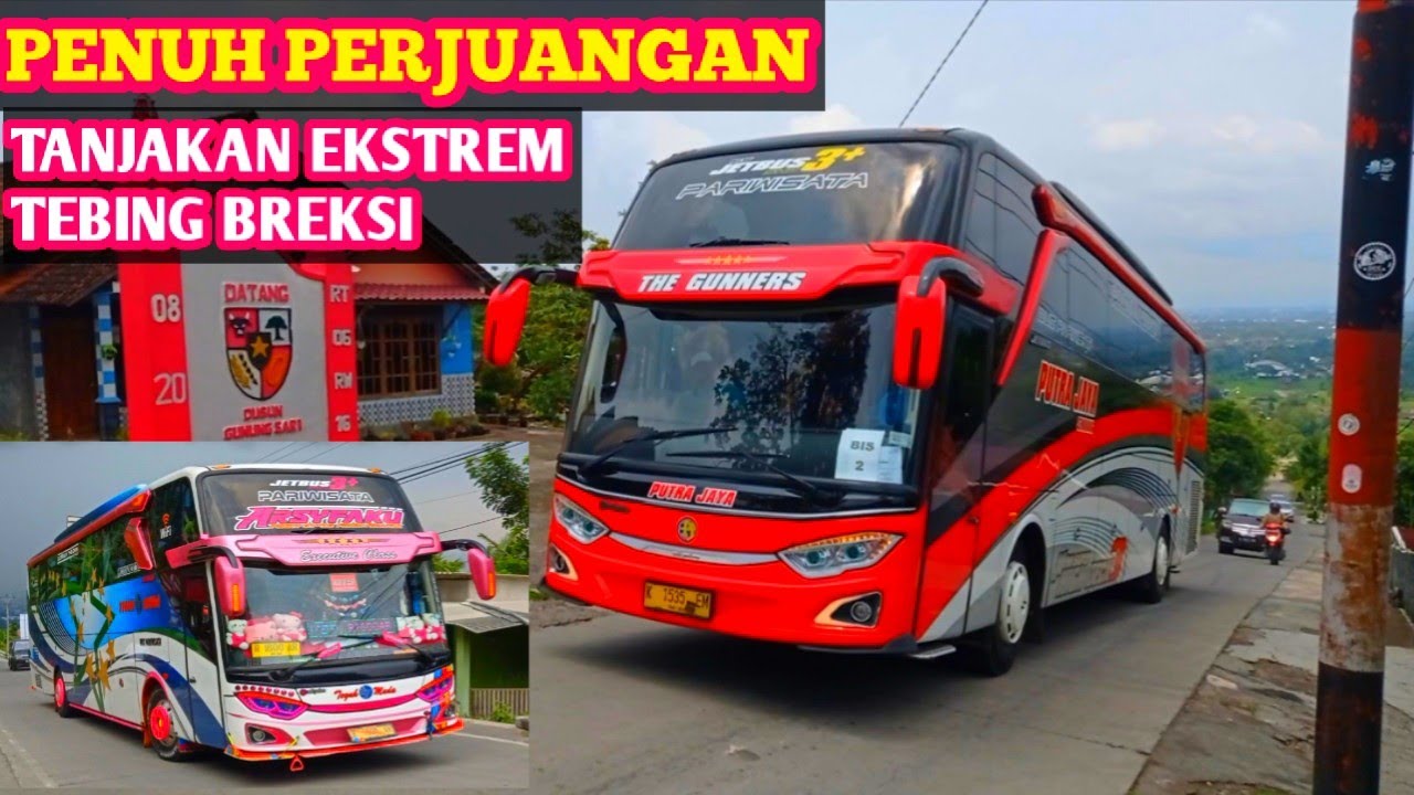 Uji nyali driver bus di tanjakan ekstrem tebing breksi
