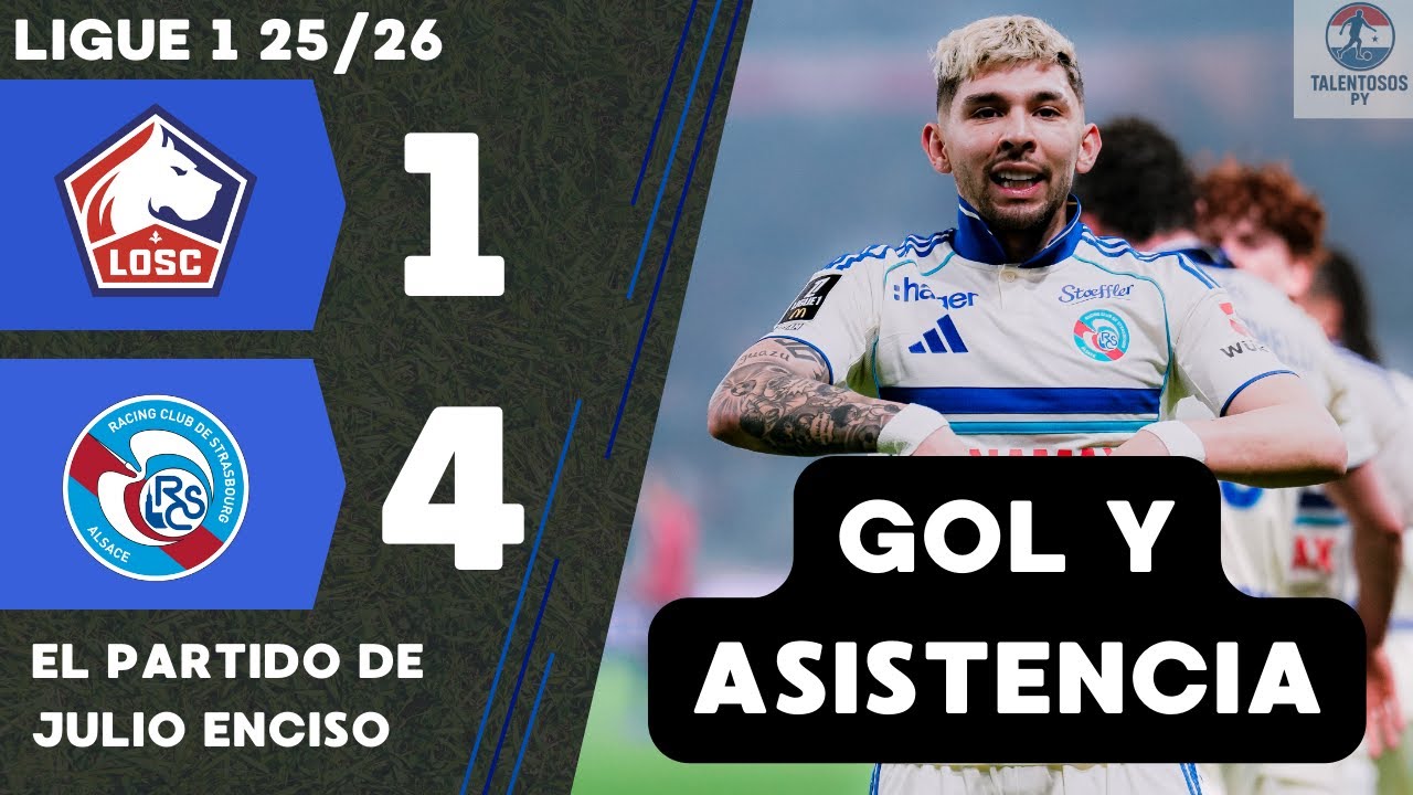 &iexcl;GOL Y ASISTENCIA! Sustituido 76&rsquo; Julio Enciso vs Lille &ndash; Ligue 1 25/26