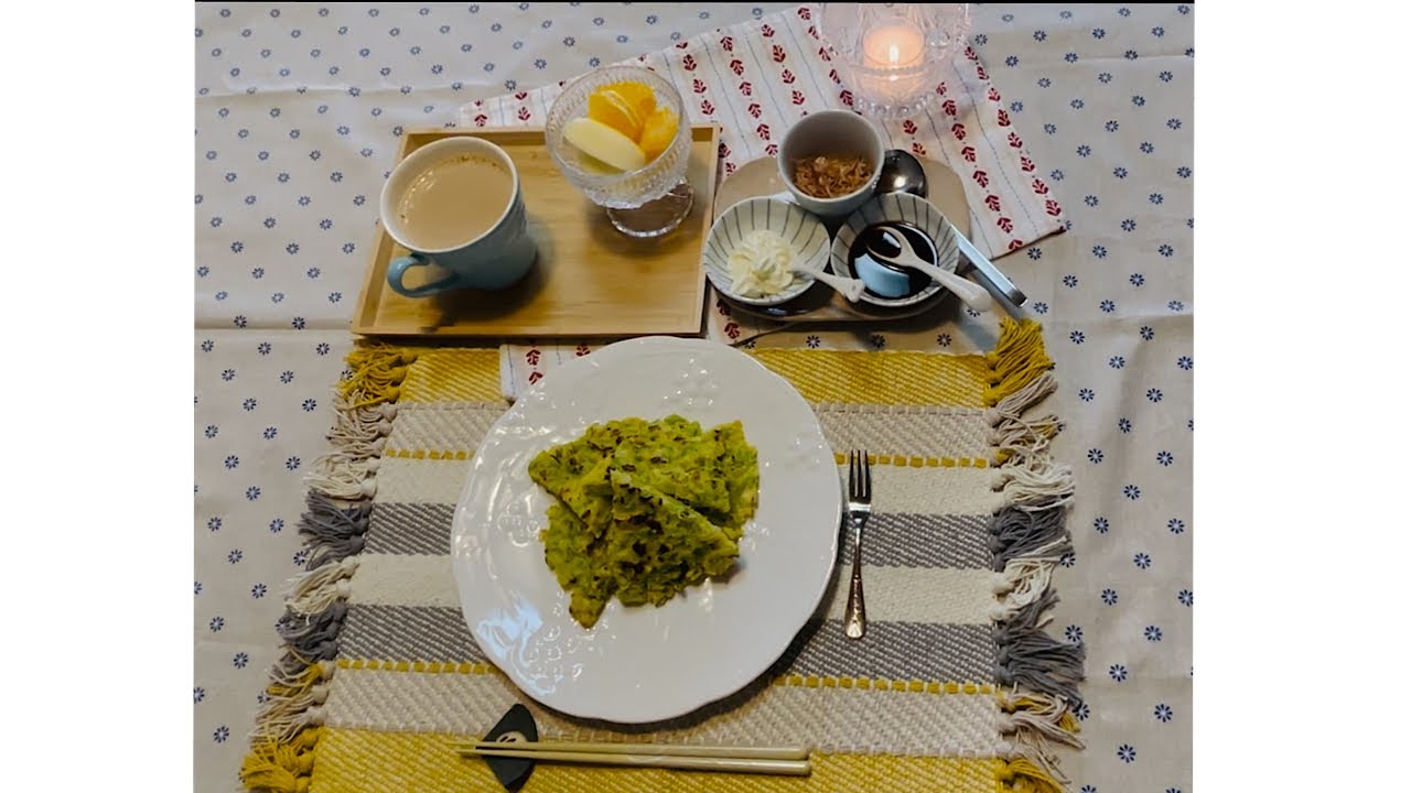 暮らしvlog《やさしい食事》キャベツの薄焼きお好み焼き/紅玉りんごとネーブルオレンジ