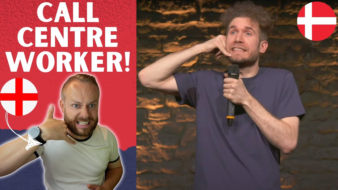 Englishman Reacts to... Danish Stand-up Comedian - Jacob Taarnhøj - Telemarketing
