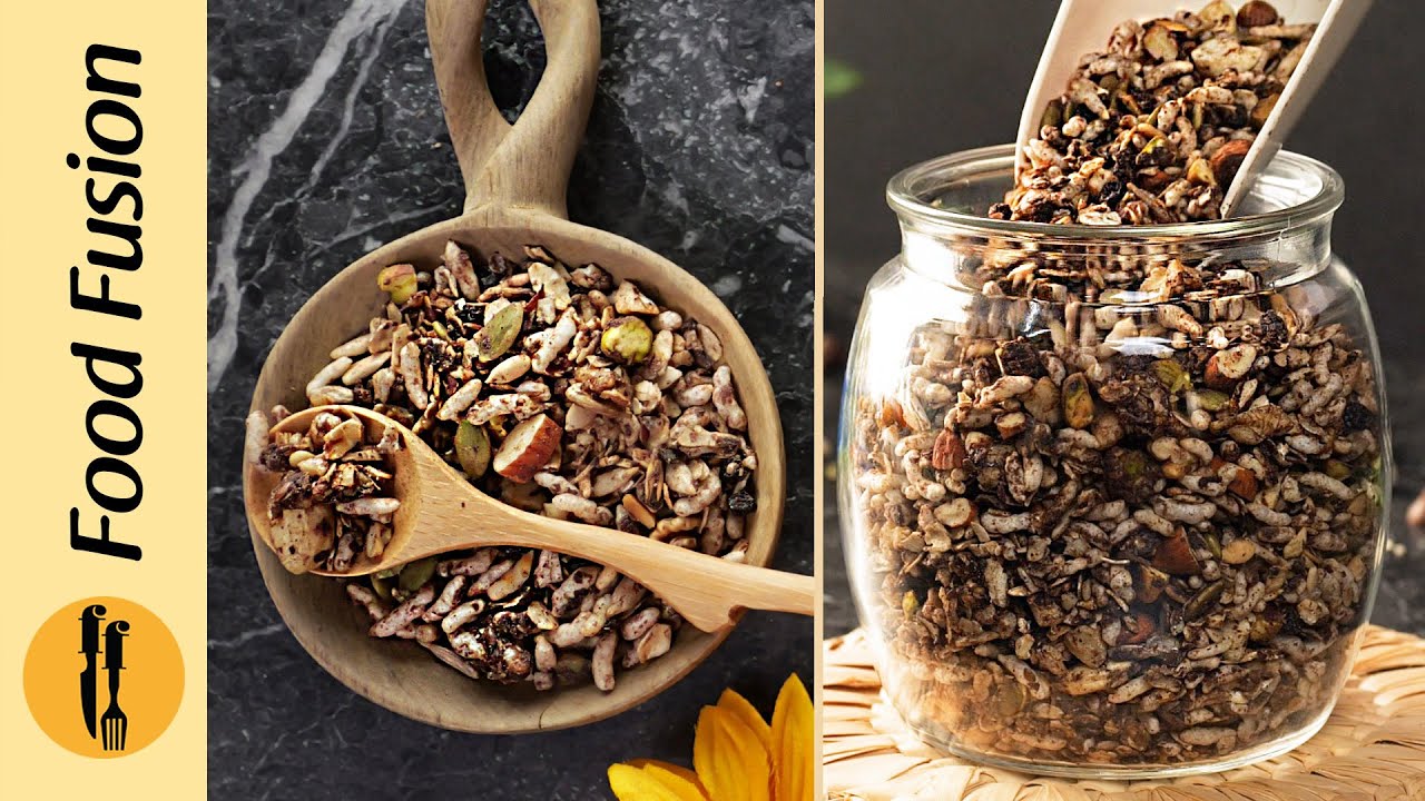 How To Make Granola Without Oven /Stove Top  Recipe By Food Fusion