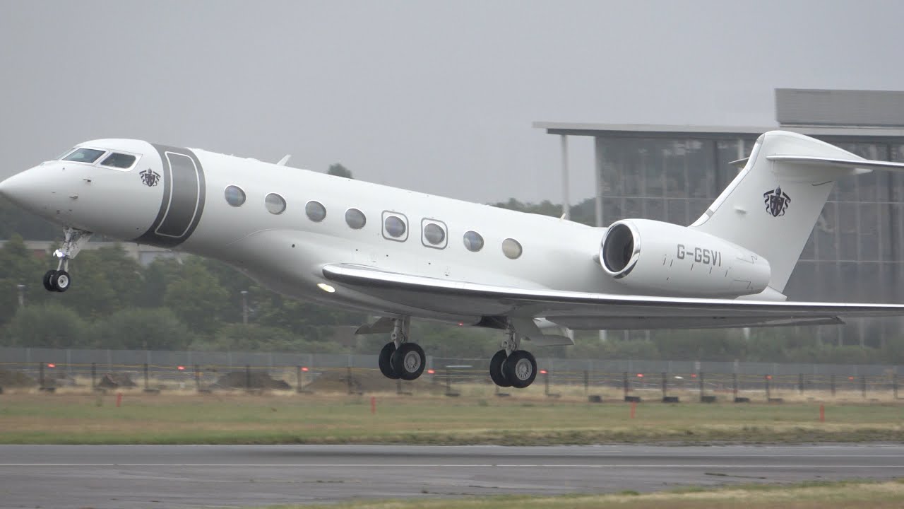 GULFSTREAM G650 G-GSVI.  James Dyson's jet? Farnborough Departure. July 2023. #gulfstream
