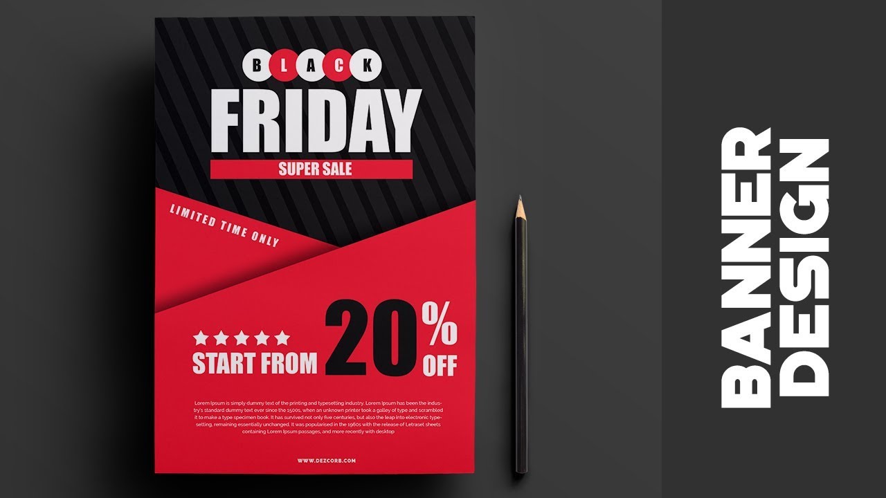 Black Friday Sale Banner | How to design Banner in photoshop cs6