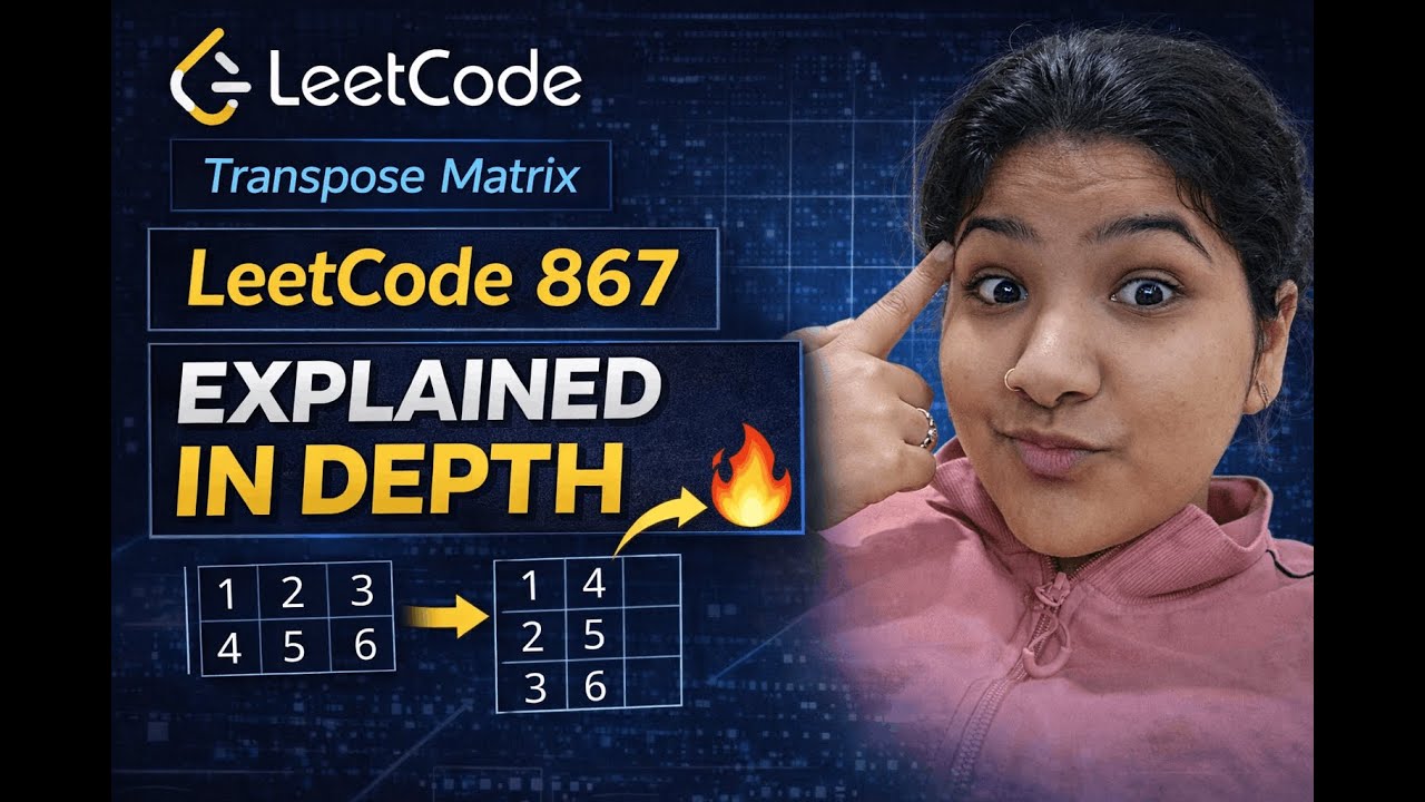 LeetCode 867 | Transpose Matrix Explained Step-by-Step (Beginner Friendly)