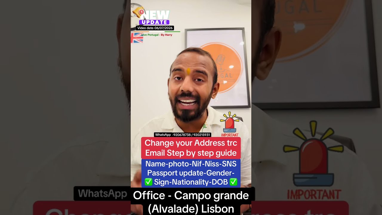 Change your Address trcEmail Step by step guide | &reg;Live Portugal By Harry | Advocate Harry |Portugal