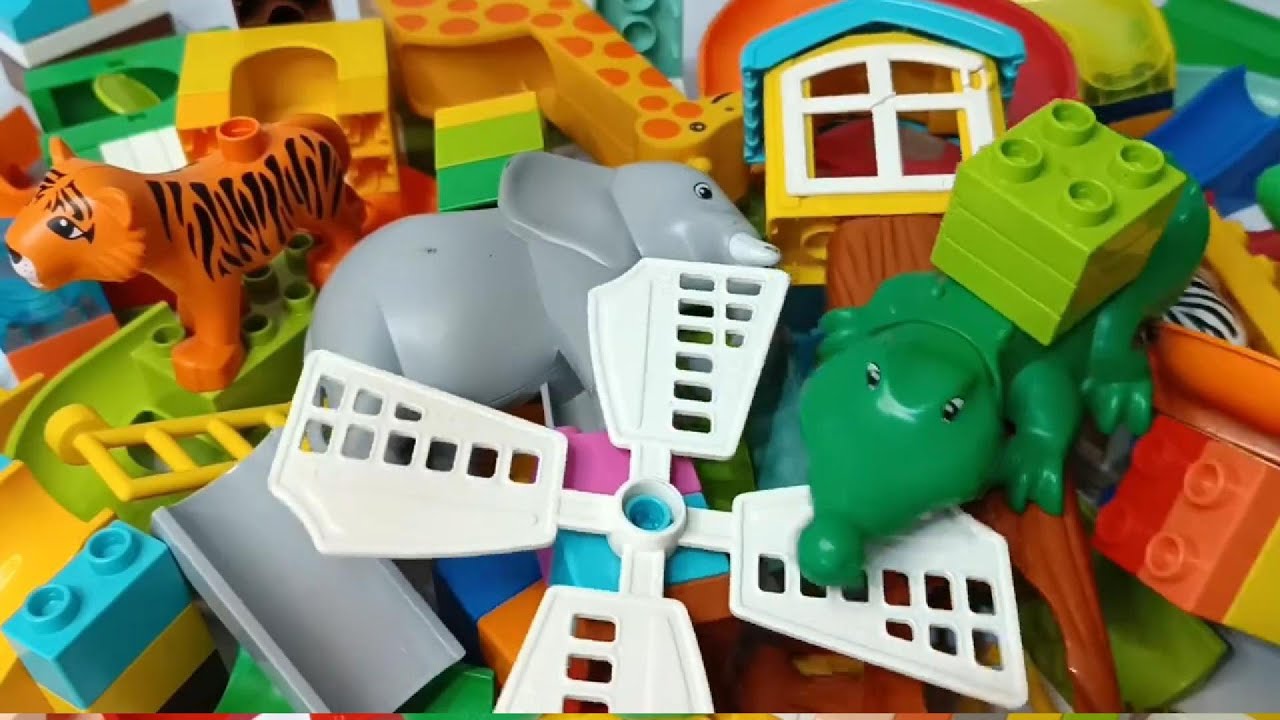 Satisfying Building Blocks Marble Run ASMR #430 tree house elephant many animals live10