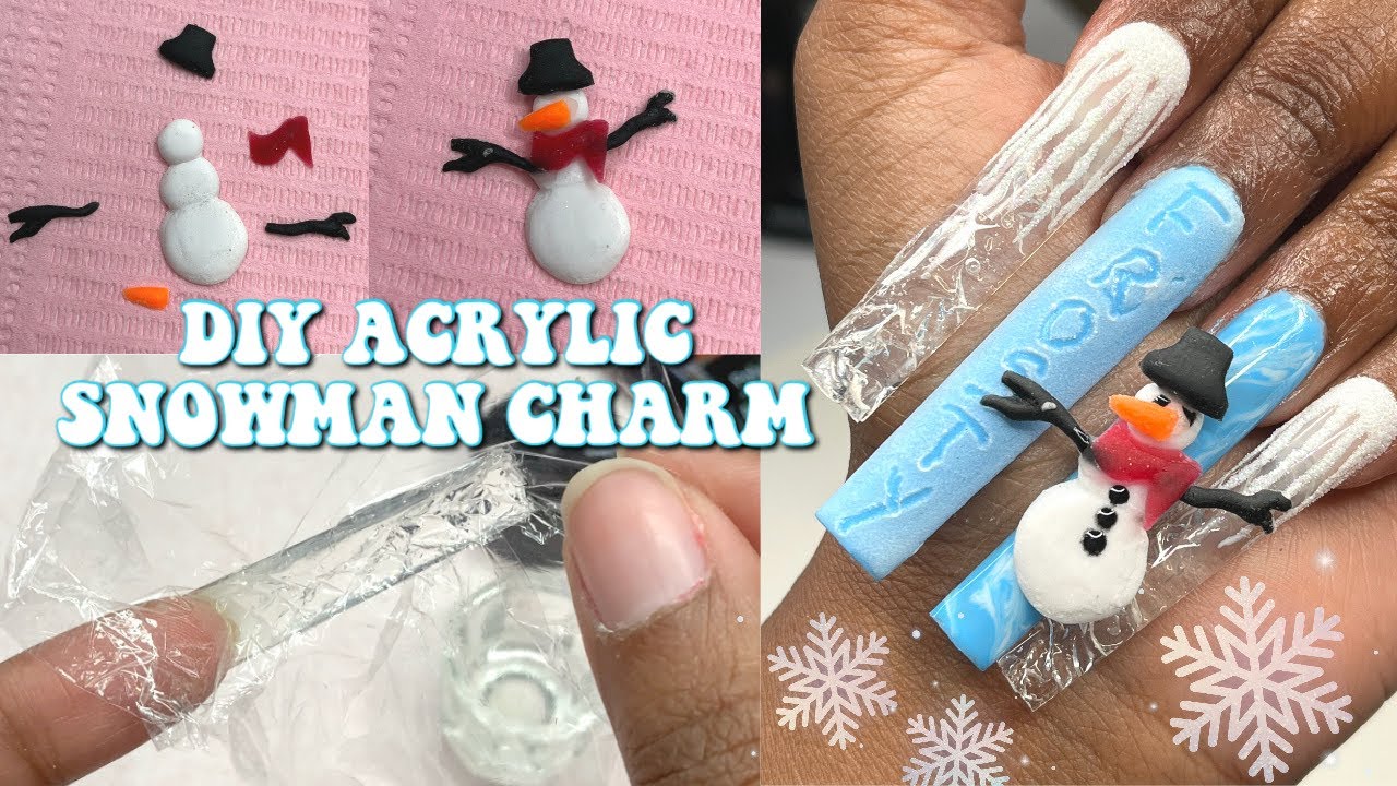 FROSTY THE SNOWMAN NAILS ☃️ | DIY ACRYLIC SNOWMAN 