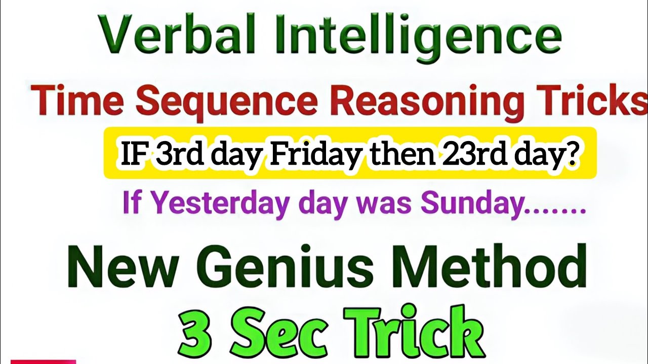 Days sequence McQs | Time Sequence McQs | Most important Verbal MCQS 