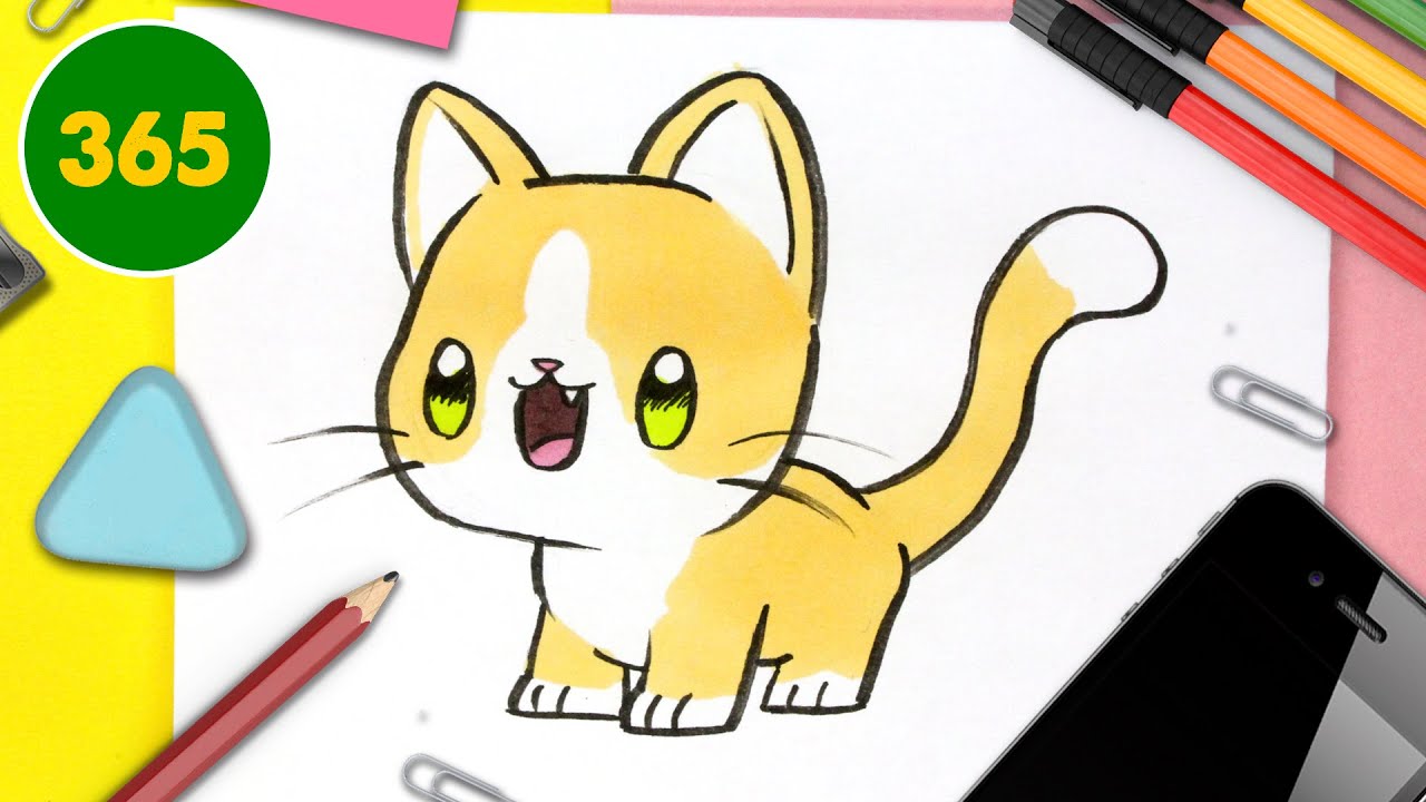 comment dessiner CHATON KAWAII 💖 Chat kawaii 💖 dessins kawaii faciles