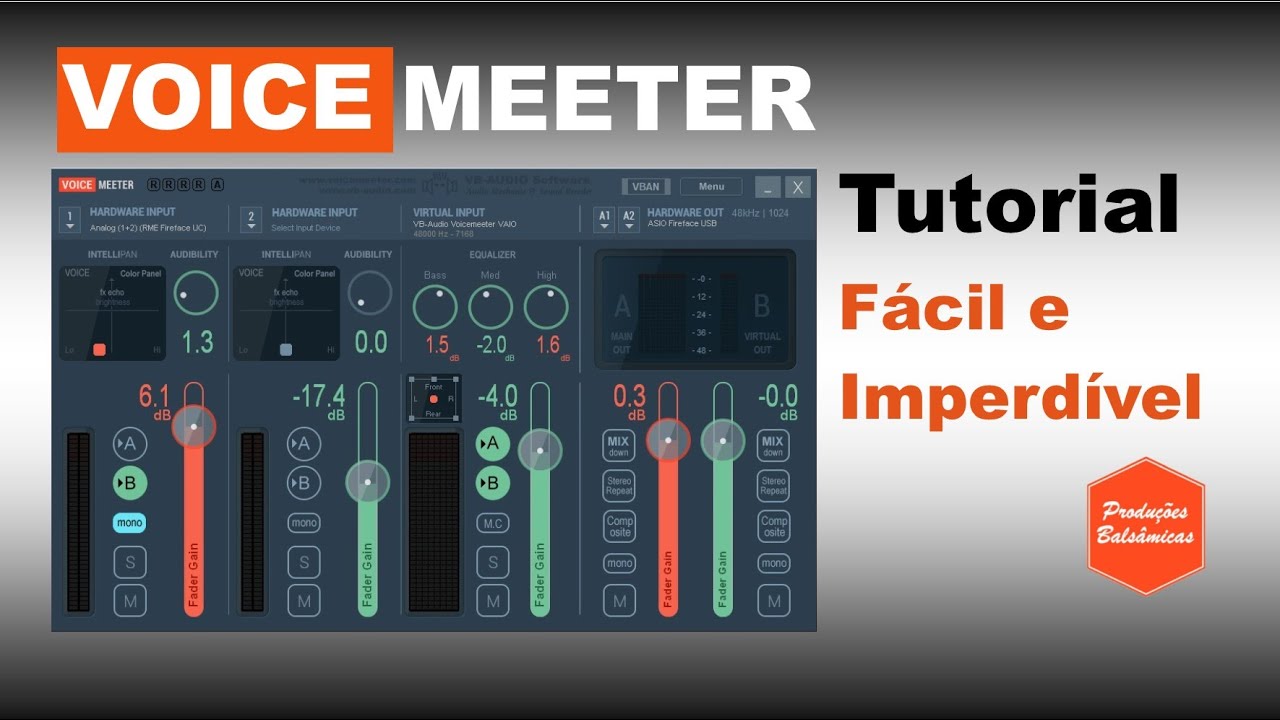 Tudo o que precisas saber o VOICEMEETER,  para misturares o som do teu microfone com o do computador