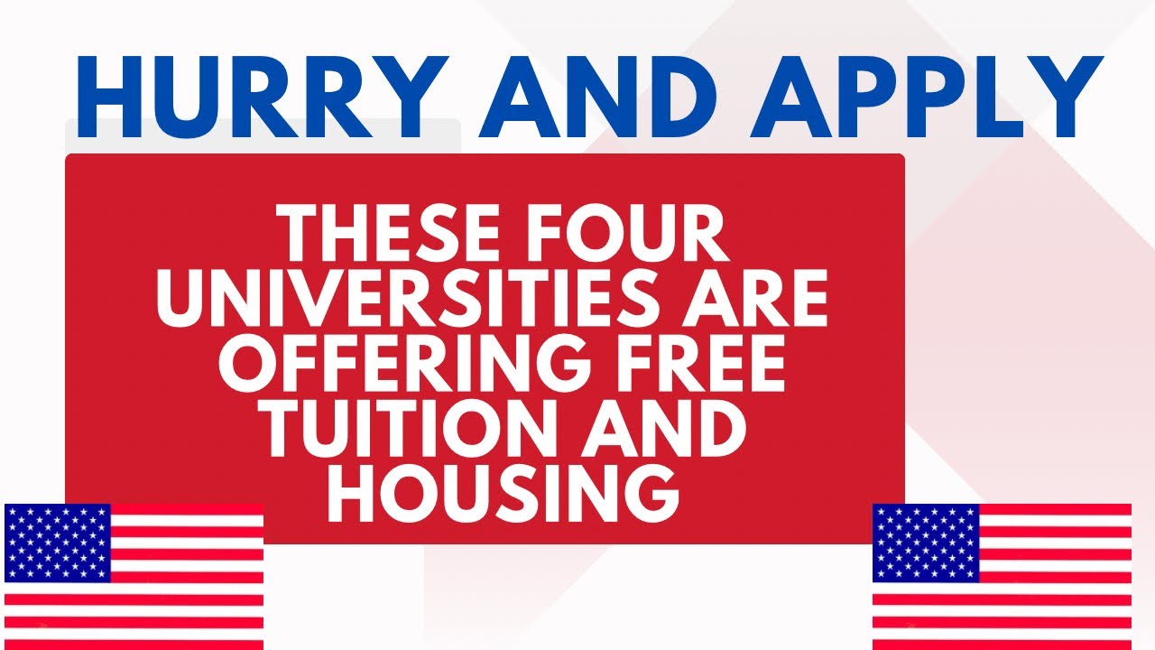 THESE 4 UNIVERSITIES ARE OFFERING FREE TUITION & ALL INCLUSIVE SCHOLARSHIP|STUDY IN USA FOR FREE