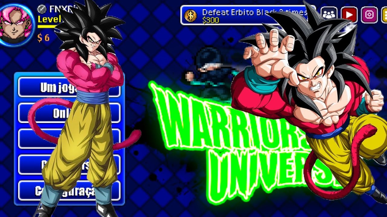 Como fazer o Goku ssj4 no Warriors of the universe