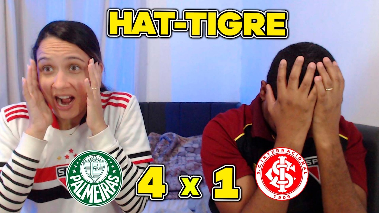 REACT PALMEIRAS 4 X 1 INTERNACIONAL - VITOR ROQUE JOGA FACIL E FAZ HAT TRICK