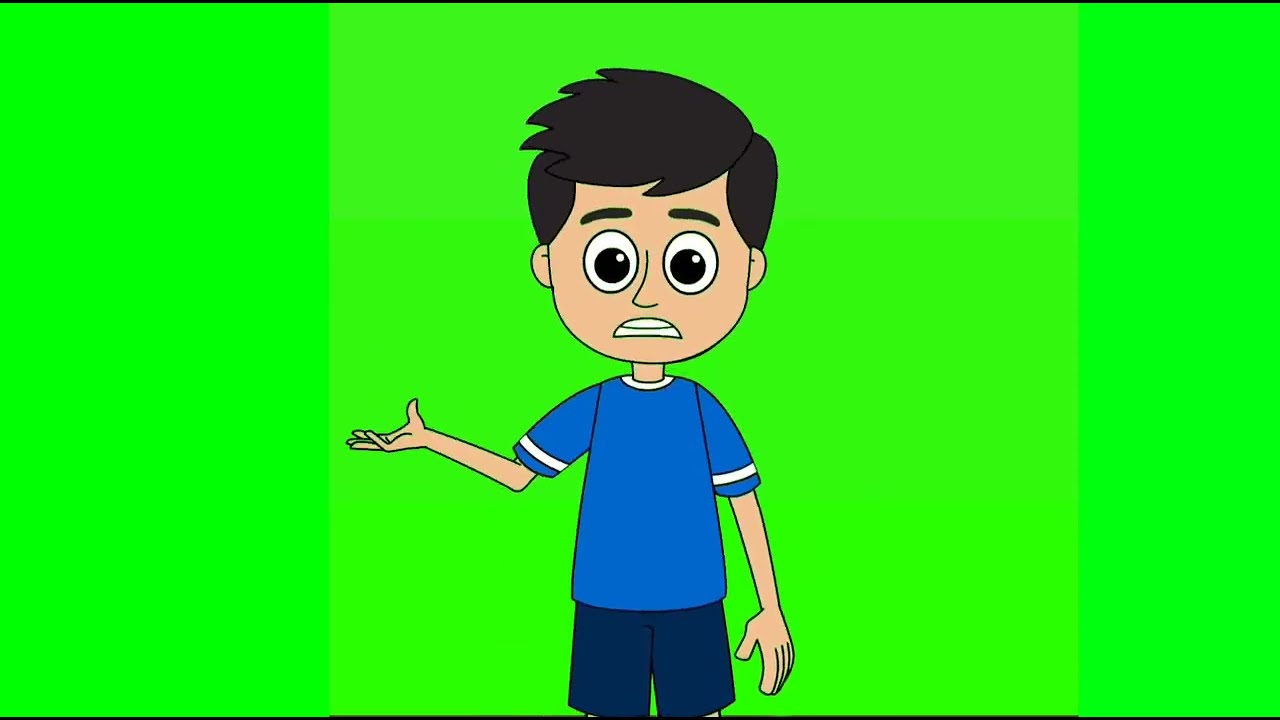 A little boy talking green screen cartoon video