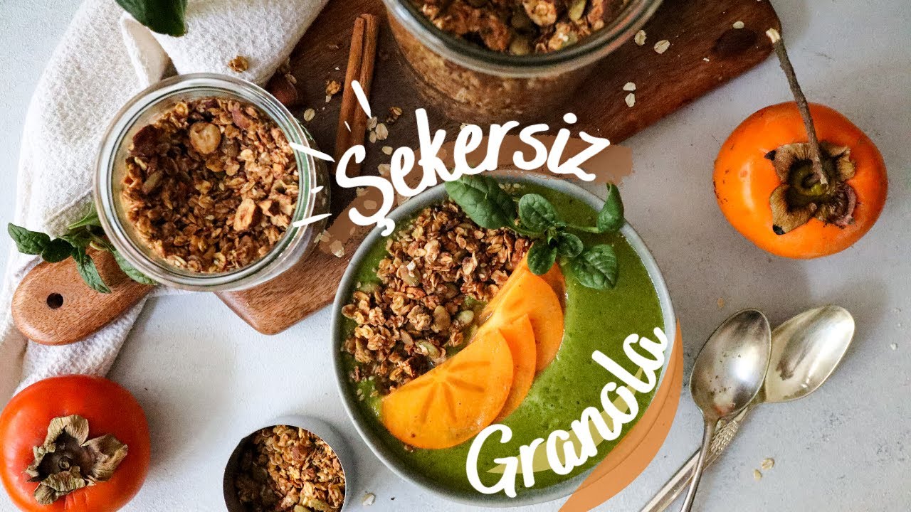 Şekersiz Çıtır Çıtır Granola I Hurmalı - Ev Yapımı Badem Ezmeli