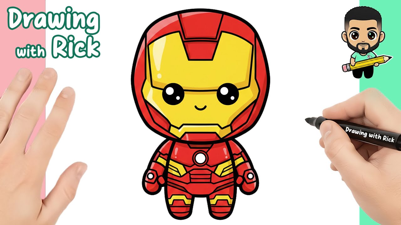 How to Draw KAWAII IRON MAN Step by Step 🚀✨ | Easy Cute Marvel Avenger Drawing | Avengers Doomsday