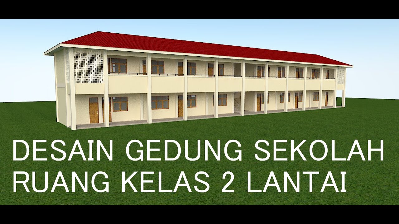 Desain Ruang kelas 2 Lantai 45x7meter ||3D Animasi & Gambar teknik perencanaan