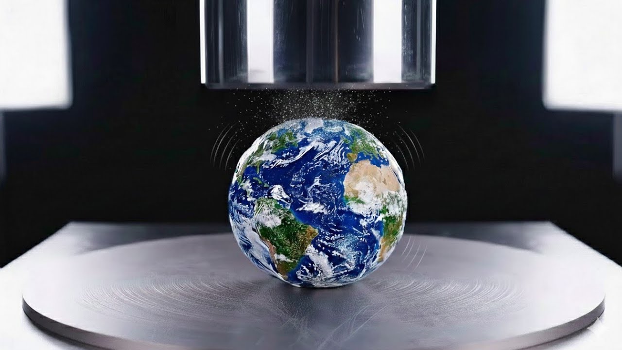 Oddly Satisfying | Crushing Planets AI ASMR Hydraulic Press Video