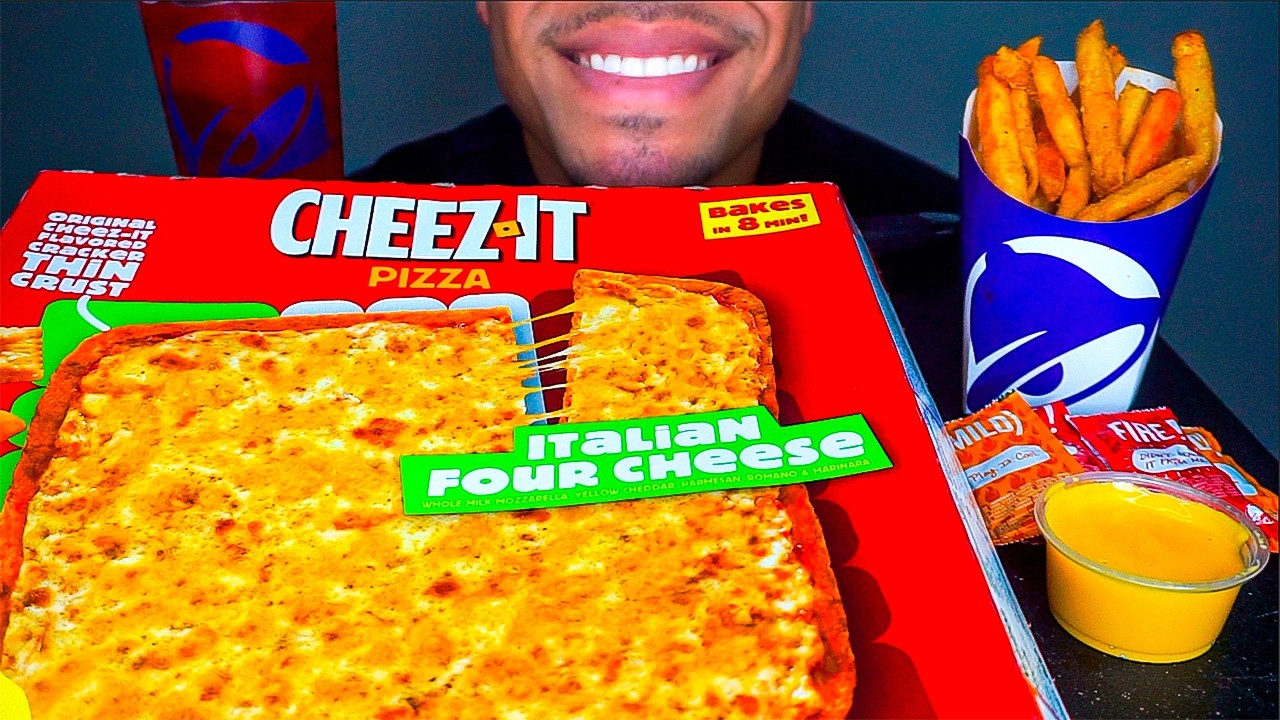 TACO BELL X CHEEZ IT EATING NACHO CHEESE FRIES BIG BITES JERRY MOUTH SOUNDS