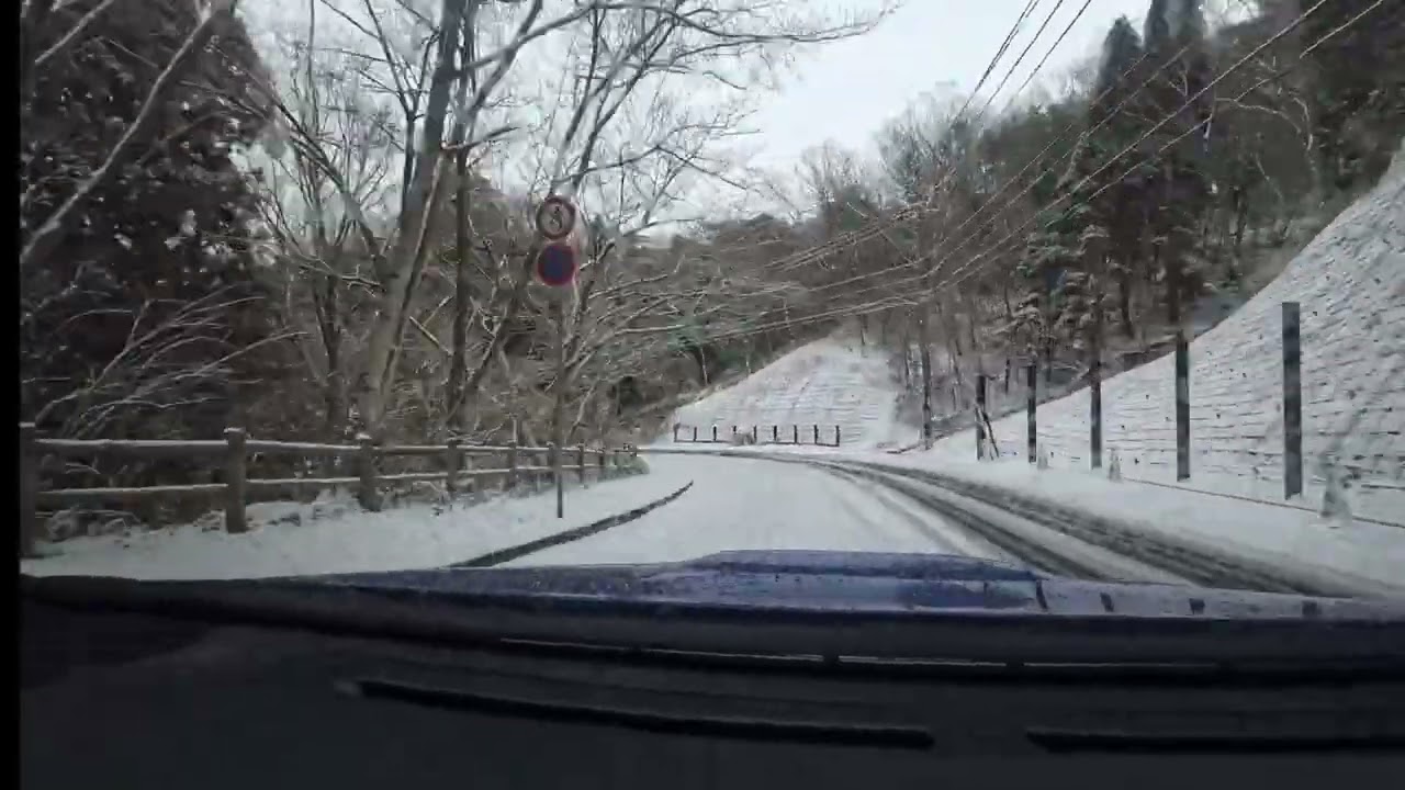 雪道ドライブ　掬星台～六甲山牧場