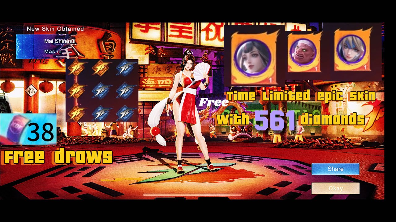 How i got Masha KOF skin Mai Shiranui with just 561 diamonds  #MOBA55GoldenMonth #MOBA55Kalea