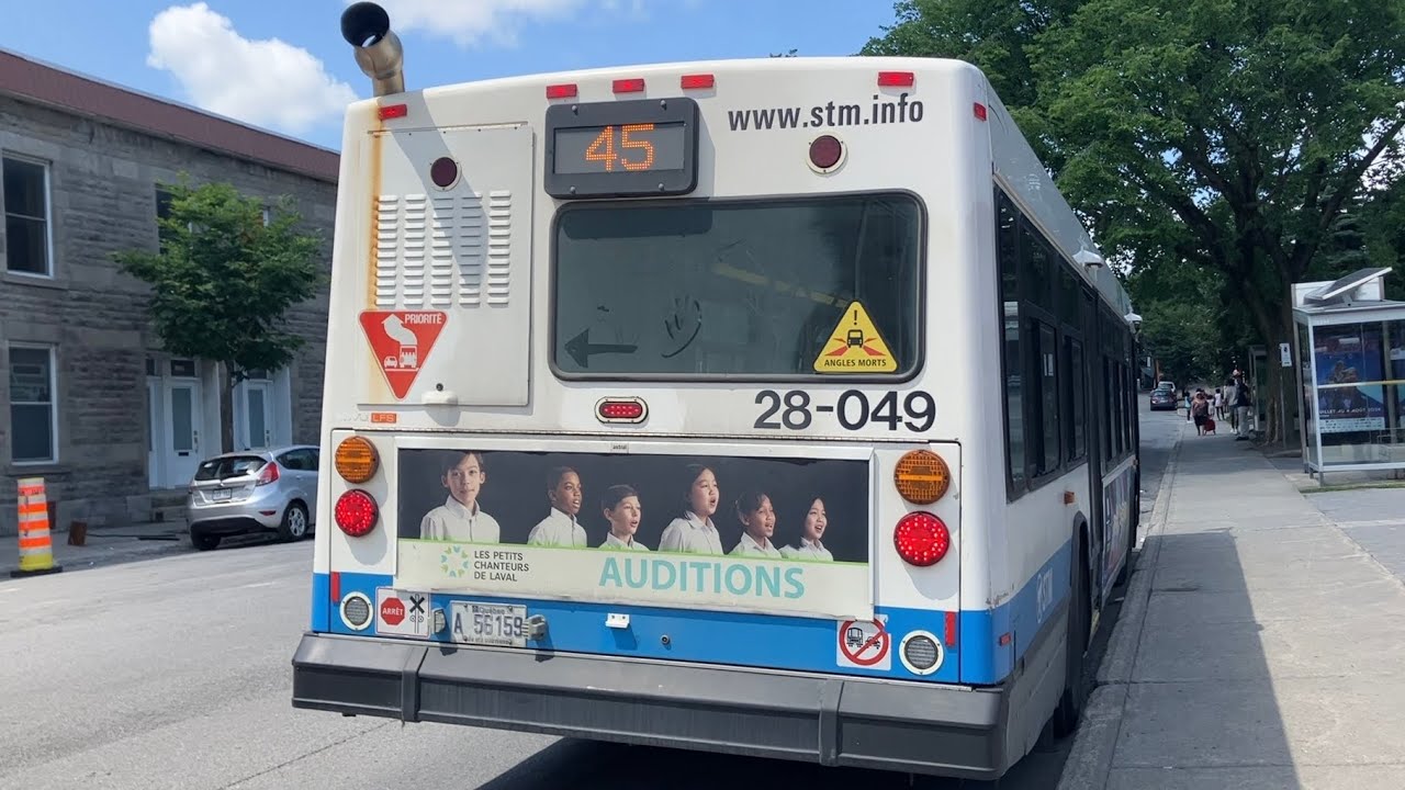 STM Bus # 28-049 {Retired} Loud Ride On The 45-S Papineau. (2008 Nova Bus LFS)