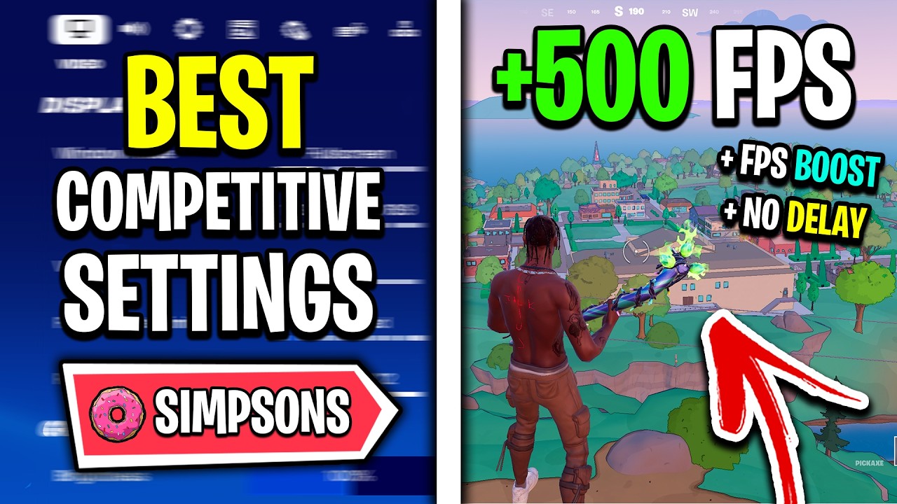 ЛУЧШИЕ соревновательные настройки в Fortnite Simpsons! 🔧 (ОГРОМНЫЙ прирост FPS и НУЛЕВАЯ задержка)