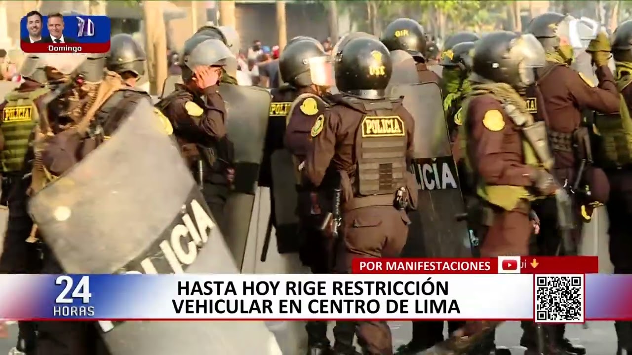 Hasta hoy rige restricci&oacute;n veh&iacute;cular en Centro de Lima por manifestaciones