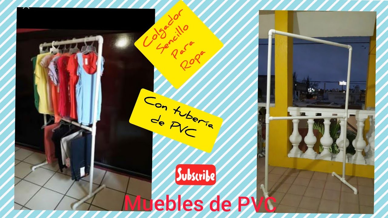 COLGADOR DE ROPA CON TUBERIA DE PVC
