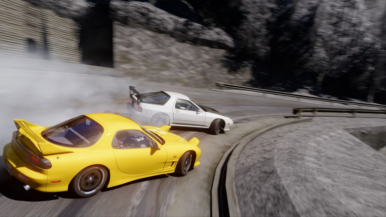【assetto corsa】片車線片手喫煙ドリフト練習（山で）